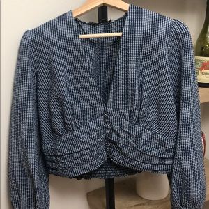 Zara Blue & White Blouse